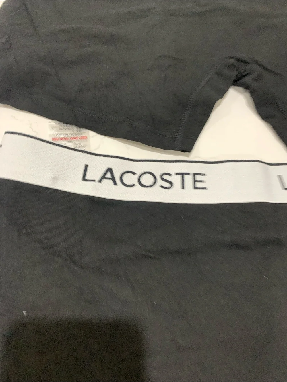 NWT Lacoste Men's Black Cotton Boxer Briefs - 3 lot Size XL